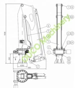 0.35T3.5M Hydraulic Pedestal Telescopic Boom Marine Deck Yacht Crane