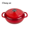 23cm enameled cast iron dutch oven casserole with dual loop handles