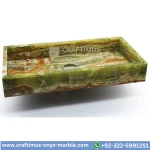 Green Onyx Rectangular Shape Vessel Sinks Designs