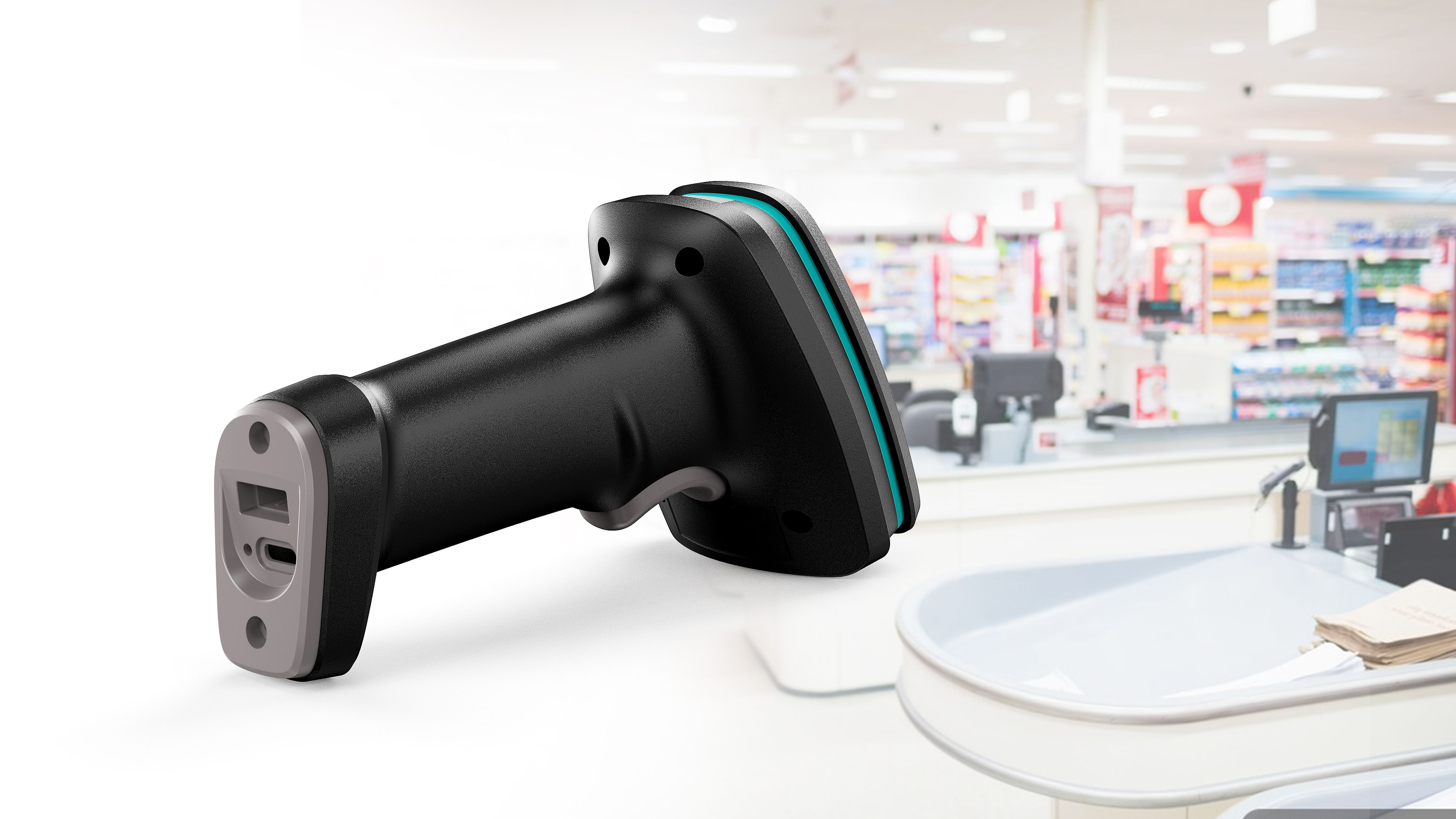 Buy Barcode Scanner Supermarket Cashier Wireless Qr Code Wired Express ...