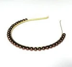 BLACK BEADS HAIR BAND.