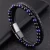Import Hot Selling Natural  Blue Tiger Eye Stone Bead Bracelet Leather Woven Leather Stainless Steel Multilayer Bracelet Bracelet from China