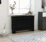 vidaXL Radiator Cover Black 44.1"x7.5"x32.1" MDF