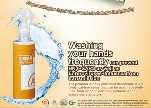 Hand sanitizer, nano-silver yarn Ag+