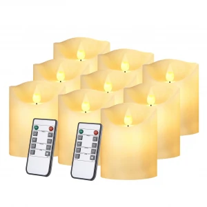 Factory supply set of 9  3D flicker flame moving wick electronic LED flameless battery operated candle