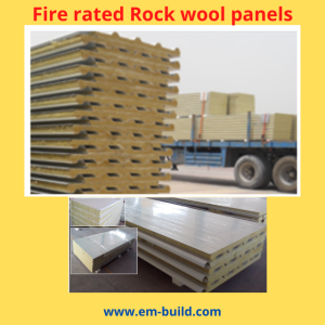 Fire rated rock wool sandwich panels