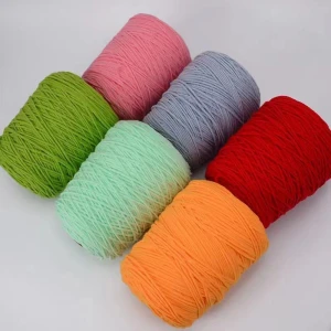 In Stock Various Colors 100% Acrylic 8ply 400g Cone 3mm Thick Tufting Yarn For Rugs Tufting