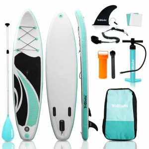 Serming Inflatable Stand Up Paddle Board,  Standup Paddleboard with Paddle, Backpack, Pump, Fin, & Coiled Leash