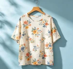 Women's Loose Fit Printed Cotton T-Shirt Casual Summer Tee