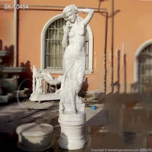 Manufacturer White Marble Beautiful Woman Statue for Outdoor Garden and Home Decor