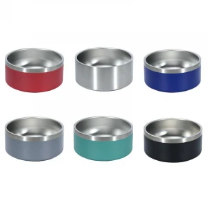 Wholesale Double Wall Stainless Steel Nonslip Pet Bowls Food Feeder Dog Cat Pet Bowl Food Drinking Bowl