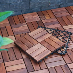 DIY Acacia Wood Decking Tiles for garden purposes