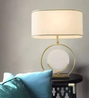New Chinese living room table lamp marble model room hotel designer study lamp simple light luxury bedroom lamp