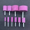Ware 20Pcs Pink 14 Shank Cylindrical Red Corundum Grinding Heads Abrasive Mounted Stone Grinding Wheel Head Rotary Tool