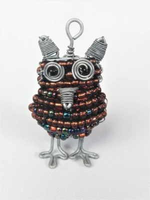 Wire Beaded Owl Key ring