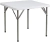 Factory Direct Sale Cheap Square Granite White Plastic Folding Table | Waterproof | Impact and Stain Resistant