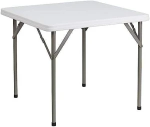 Factory Direct Sale Cheap Square Granite White Plastic Folding Table | Waterproof | Impact and Stain Resistant