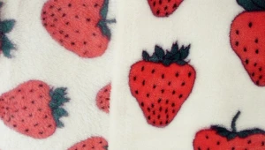Strawberry Microfiber Polyester Baby Clothes Blanket Bed Sheets Home Textile Knitting Fleece Fabric