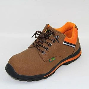 Nubuck safety shoes lining breathable mesh steel midplate anti smash