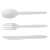 Import 100% biodegradable cutlery sugarcane Fork Knife / Spoon / Flatware Set For Western Dinner PLA Cutlery from China
