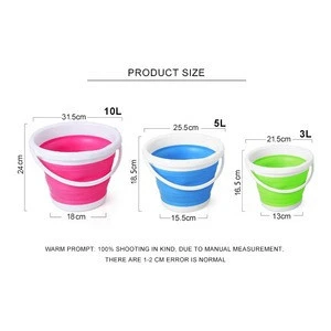 10L Space Saving Portable Silicone Collapsible Bucket With Custom Logo