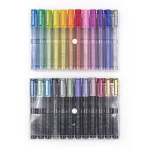 12 Colors Glitter Paint Markers for Rock Painting, Stone, Metal, Ceramic, Porcelain, Glass, Wood, Fabric, Canvas