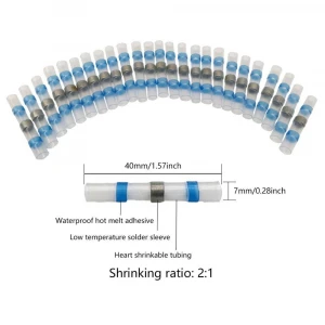 120PCS Solder Seal Wire Connectors, Heat Shrink Butt Connectors Terminals Electrical Waterproof Insulated Marine Auto copper