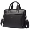 14 Inch Business Laptop Genuine Leather Briefcase For Men