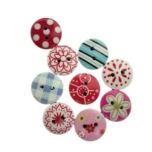 15mm Custom Printed Colorful Flower Buttons For Sewing