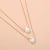 Import 18k Gold Plating Multi Layer Clavicle Chian Irregular Flat Pearl Necklace Double Baroque Pearl Pendant Necklace from China