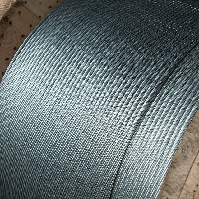 1x7 EHS 1/ 4  Galvanized Steel Cable Stay Wire Guy Wire ASTM  A475 Class A messenger wire 7/2.03mm
