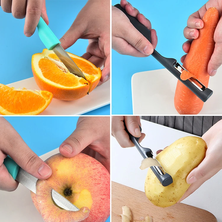 2 in1 Multi-functional kitchen Knives fruit vegetable potatoe peeler set