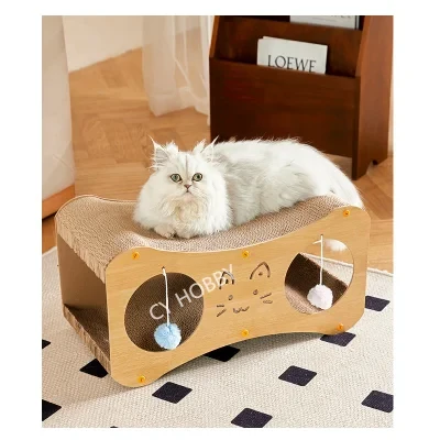 2 Layer and Hole Cat Scratch Broad Pet Play Broad Sleep Bed Can Play Can Scratch and Grind Claws and Sleep
