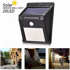 20 led solar light with CE, FCC, RoHS certification solar powered led wall light
