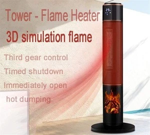 2000 W PTC portable carbon Fan heater  Fireplace Tower Heater Electric Fireplace Heater  3D Flame  for room, home indoor outdoor