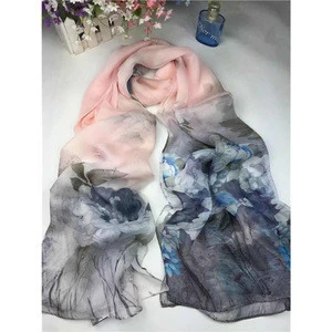 2018 yiwu fashion Stylish Women Long Soft Shawl Patterns printed Scarves Silk Chiffon Scarf