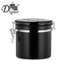 2020 Amazon Hot Sale 800ml 28Oz 250g Black Color Stainless Steel Sealed Canister For Sugar Food Coffee Bean Tea
