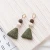 Import 2020 fancy new geometric metal volcanic stone dangle earrings long asymmetric artificial stone earrings for girl from China