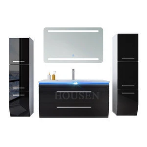 2020 Hot sale germany bathroom furniture luxury PVC bathroom cabinet with sink
