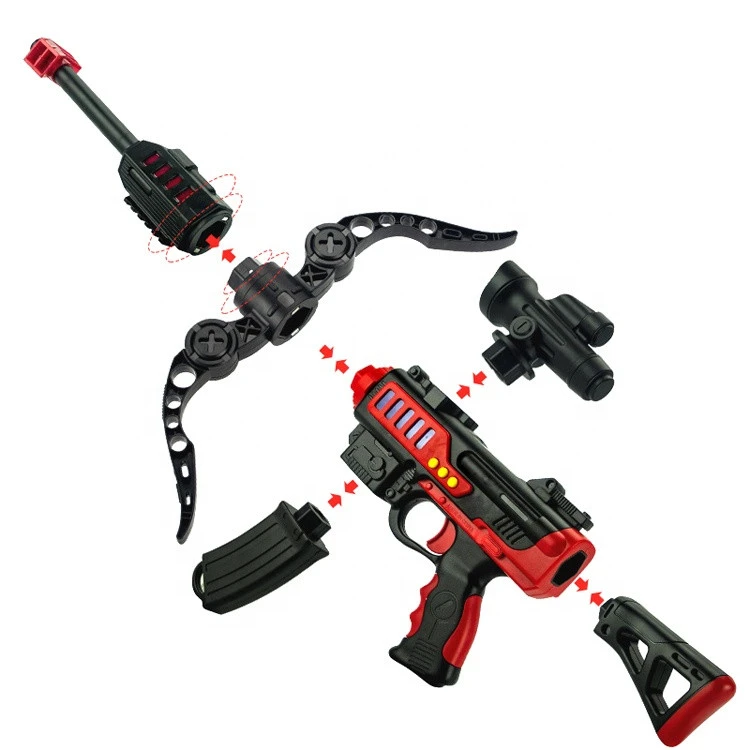 2020 Most popular boys toys AK submachine gun model electric Magnetic gun Voice gun assembled set Pretend Play toys for children