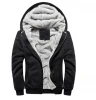 2020 New Arrival High Quality Polyester Bonded Velvet Hoodie Solid Thick Winter Jacket Men