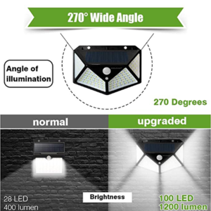 2020 New Waterproof Pathway PIR 100 led Solar Motion Sensor Light For Home, Outdoor Emergency Security Garden Solar Wall Light