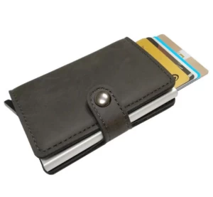 2020 Newest Unique Slim Black RFID Blocking Leather Credit Card Holder Wallet For Unisex