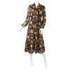 2020 Spring Summer long sleeve floral printed elegant maxi women casual flower dress