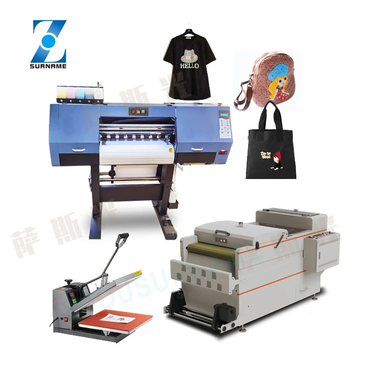 2021 new design i3200 4720 print head heat transfer DTF PET film digital T shirt printer with shake powder machine