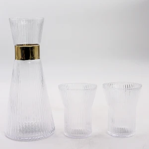 2021 New hot sale cold water  glass pitcher cup japanese style household juice pot cup sets