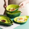 2021 New Japanese Creative Cartoon Avocado Shape fruit bowl ceramic Dinner Set baby bowl set