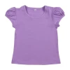 2021 summer boutique wholesale 100% cotton tee shirts tops monogram cup sleeve plain blank baby girls kids cute t shirt