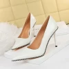 2022 Plus size wholesale price PU leather upper 10.5 cm women heels high heels ladies high heel shoes