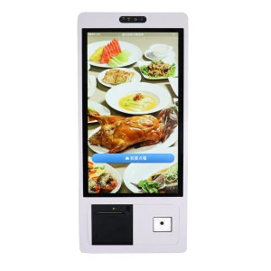 21.5 22 inch self service order payment touch screen kiosk self pay machine barcode scanner kiosk for chain store / restaurant